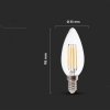 Żarówka LED V-TAC 4W filament E14 świeca VT-1986 3000K 400lm